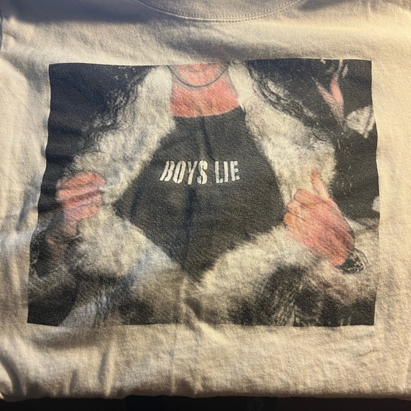 Large White Next Level Boys Lie T-shirt - Picture 3 of 3